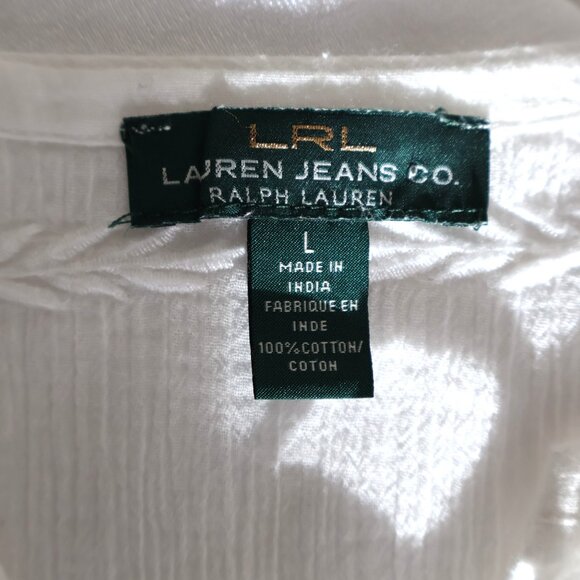 100% Cotton White Top from Ralph Lauren -  Size L - Picture 3 of 10